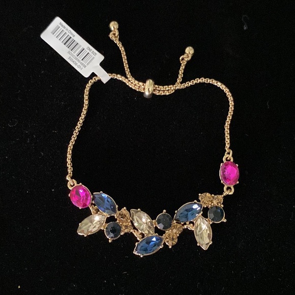 NWT Banana Republic Multi Color Gemstone Bolo Slide Bracelet - Picture 3 of 4